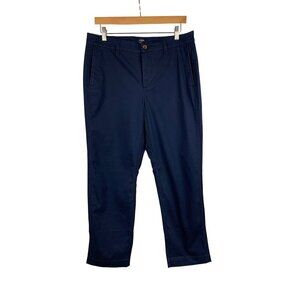 J.Crew High-Rise Girlfriend Chino Pants 12P Navy Cotton & Elastane Womens